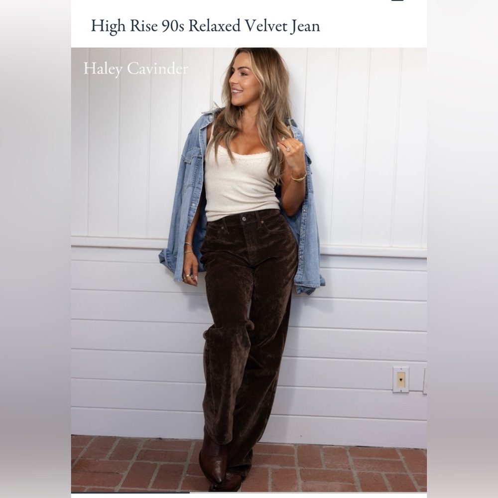 Abercrombie & Fitch High Rise Brown Velvet Jeans